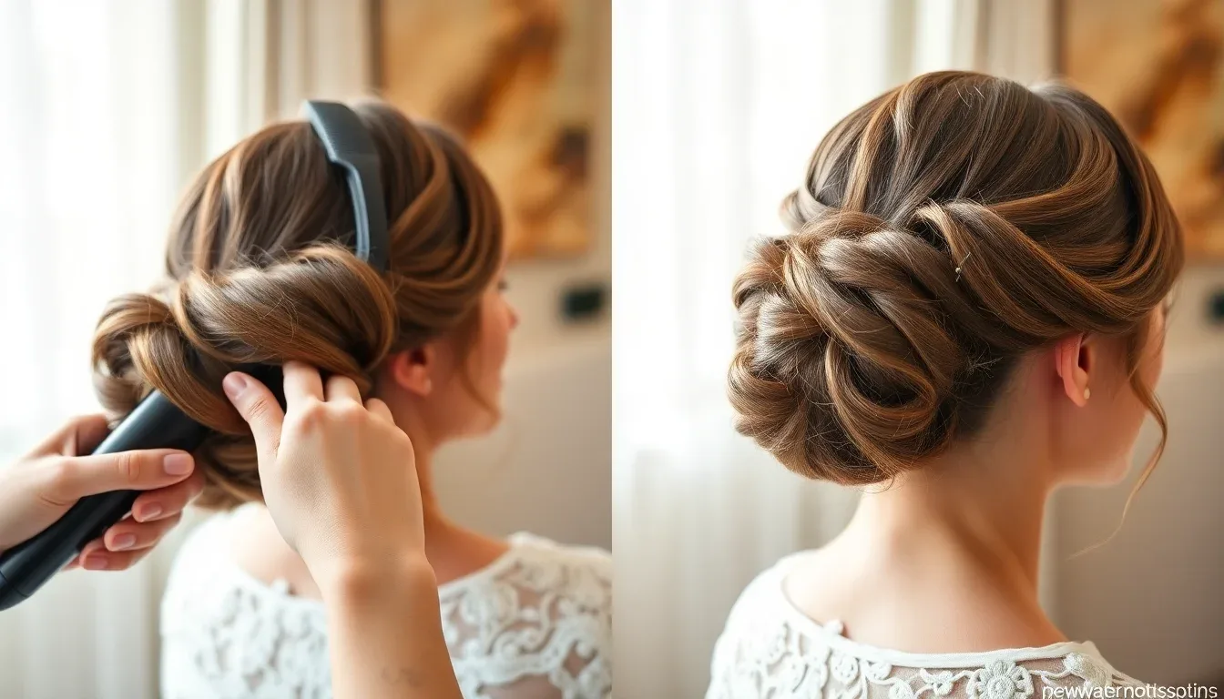 Tutoriel étape par étape pour un chignon mariage sur cheveux courts