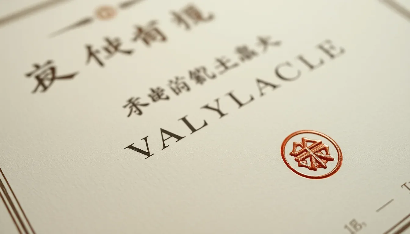 Conception et présentation du certificat de mariage laque